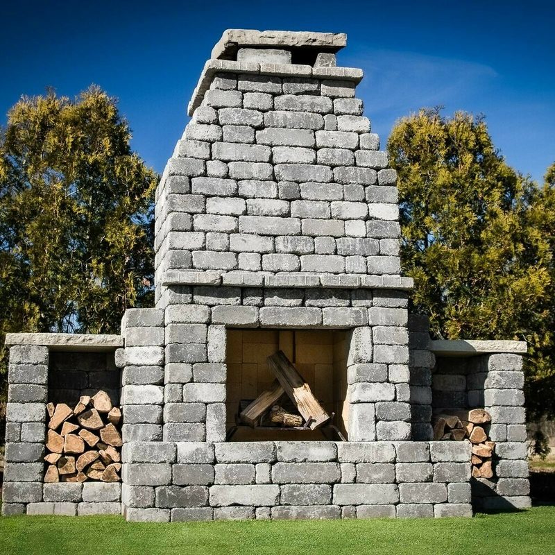 Rockwell outdoor fireplace